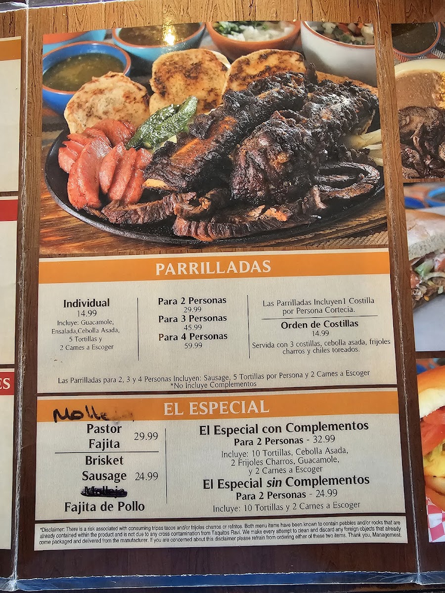 Taquitos Ravi Restaurant Menu - Image 3